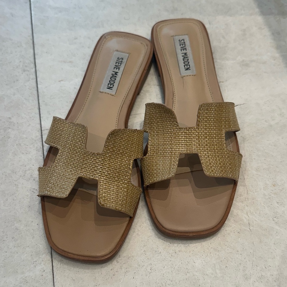 Steve Madden Women's raffia Slide Sandals